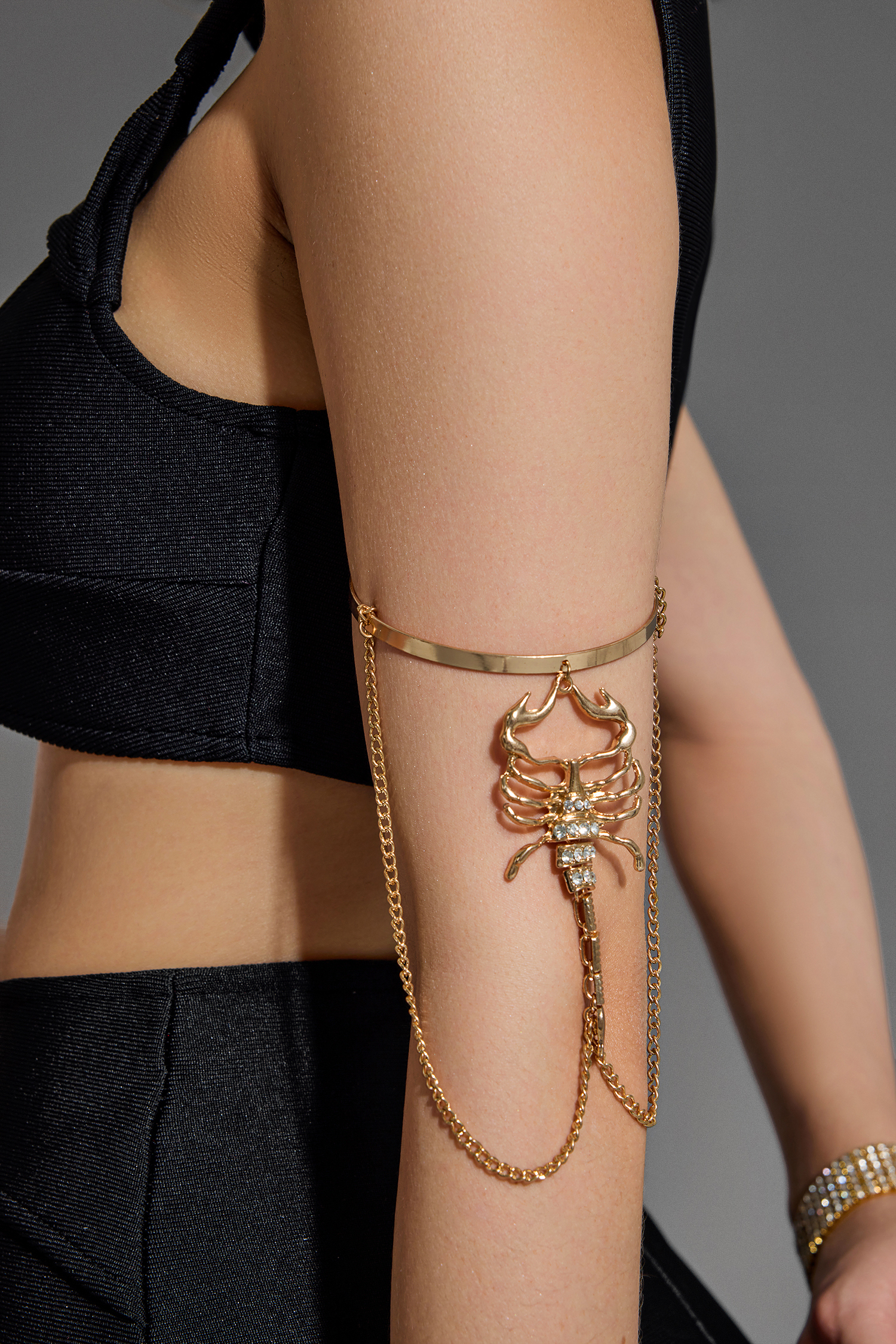 Rhinestone Metal Cuff Bracelet