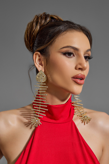 Faux Diamond Irregular Shape Earrings