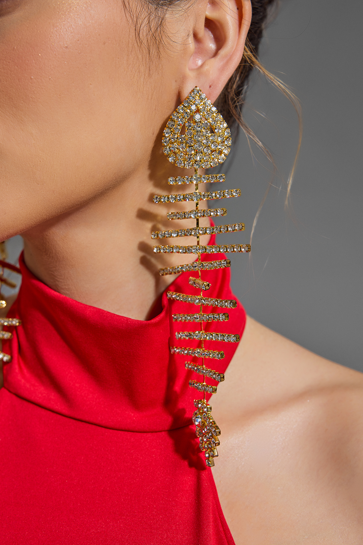 Faux Diamond Irregular Shape Earrings