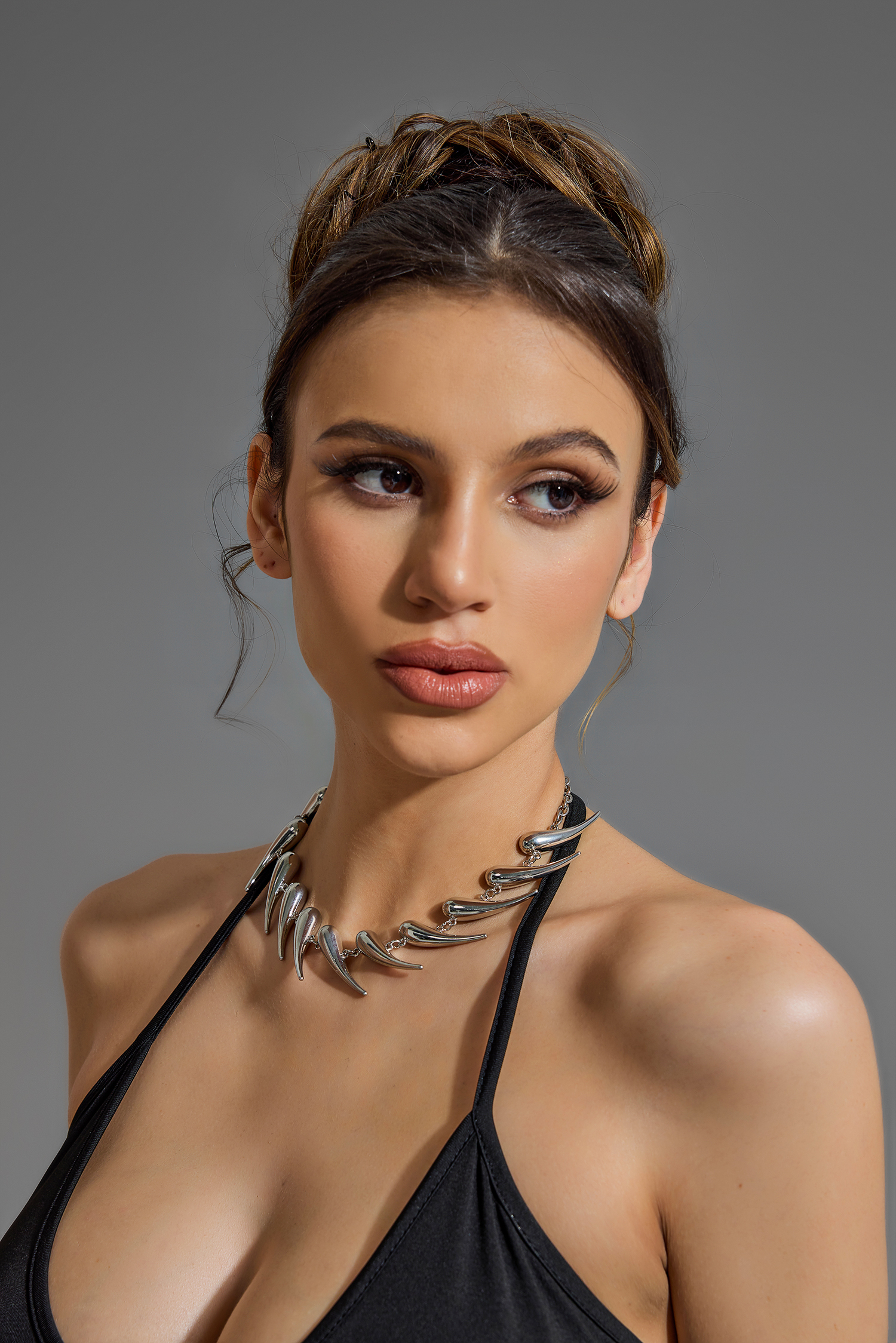 Metal Taper Necklace Silver