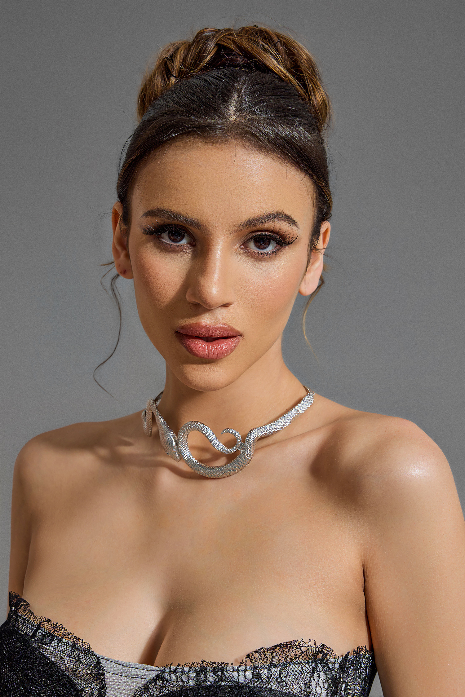 3D Snake Metal Necklace