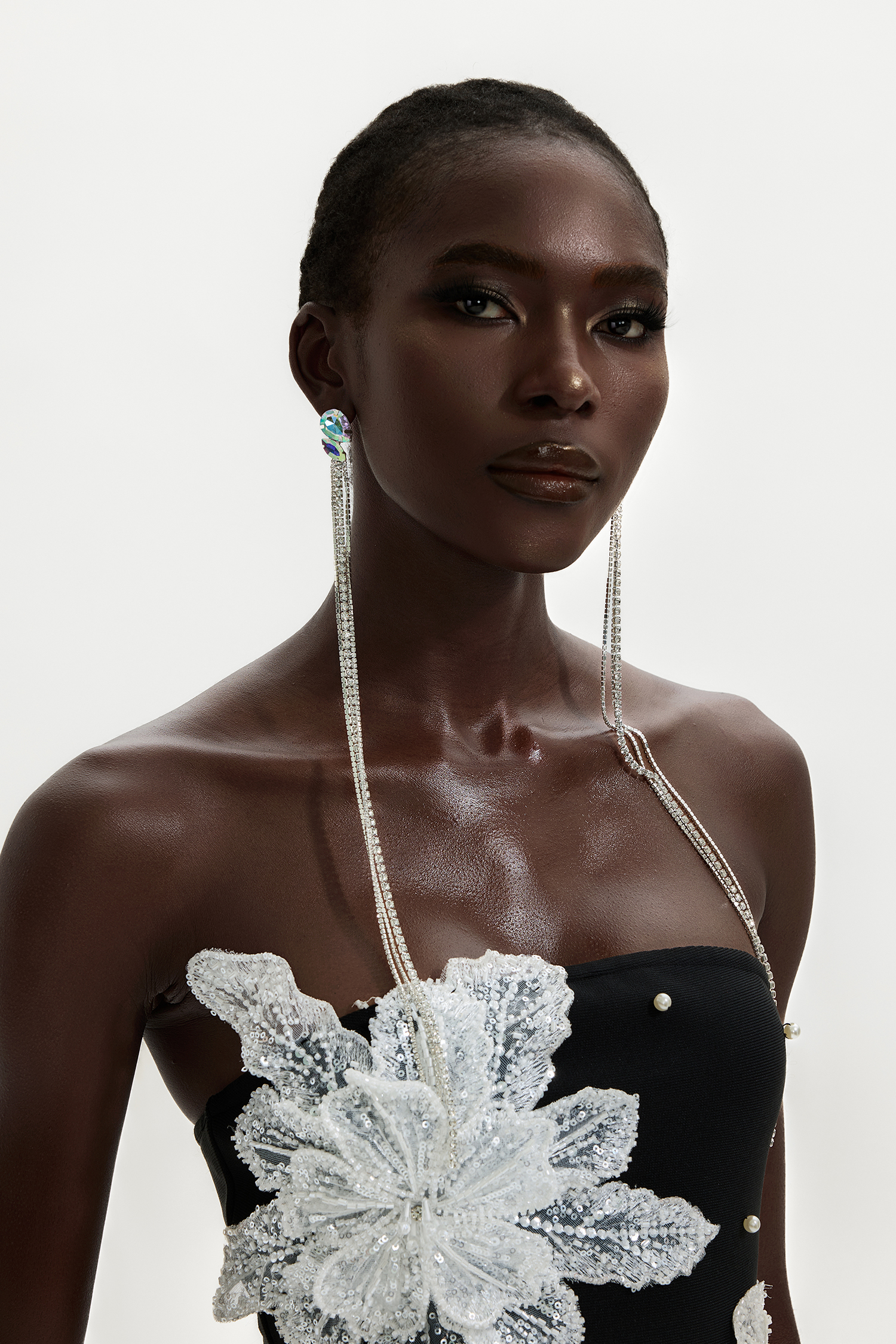 Rhinestone Tassel Earrings