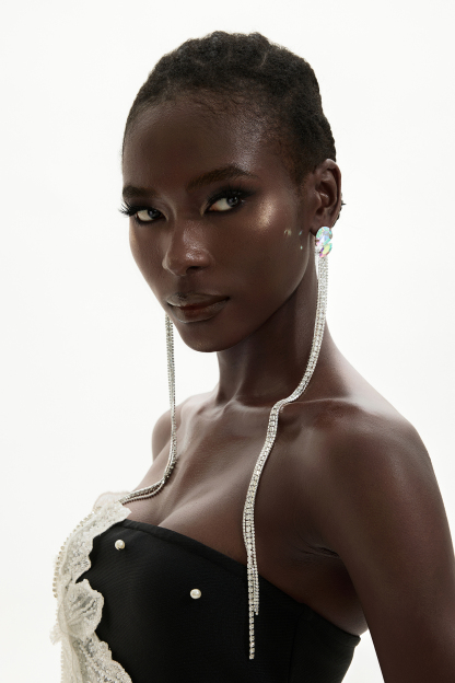 Rhinestone Tassel Earrings