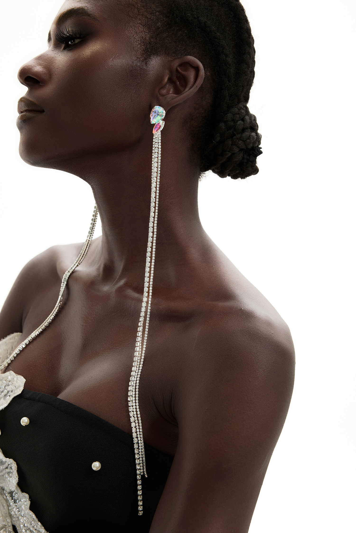 Rhinestone Tassel Earrings