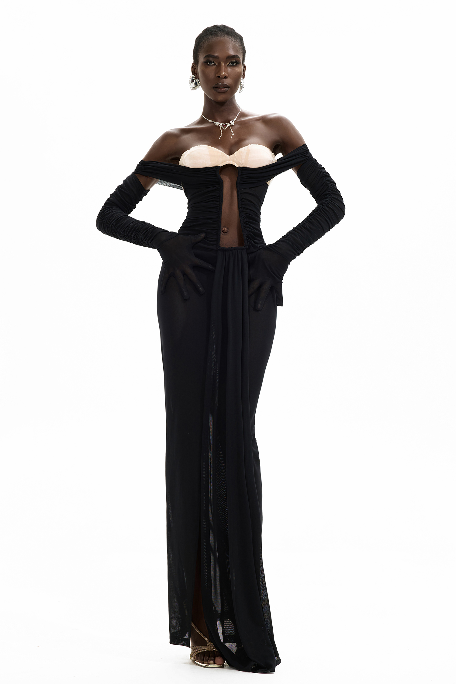 Solid One Shoulder Cut Out Maxi Dress Violet Aurora