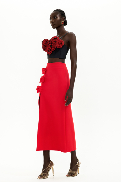 3D Flower Sweetheart Neck Slip Mini Top