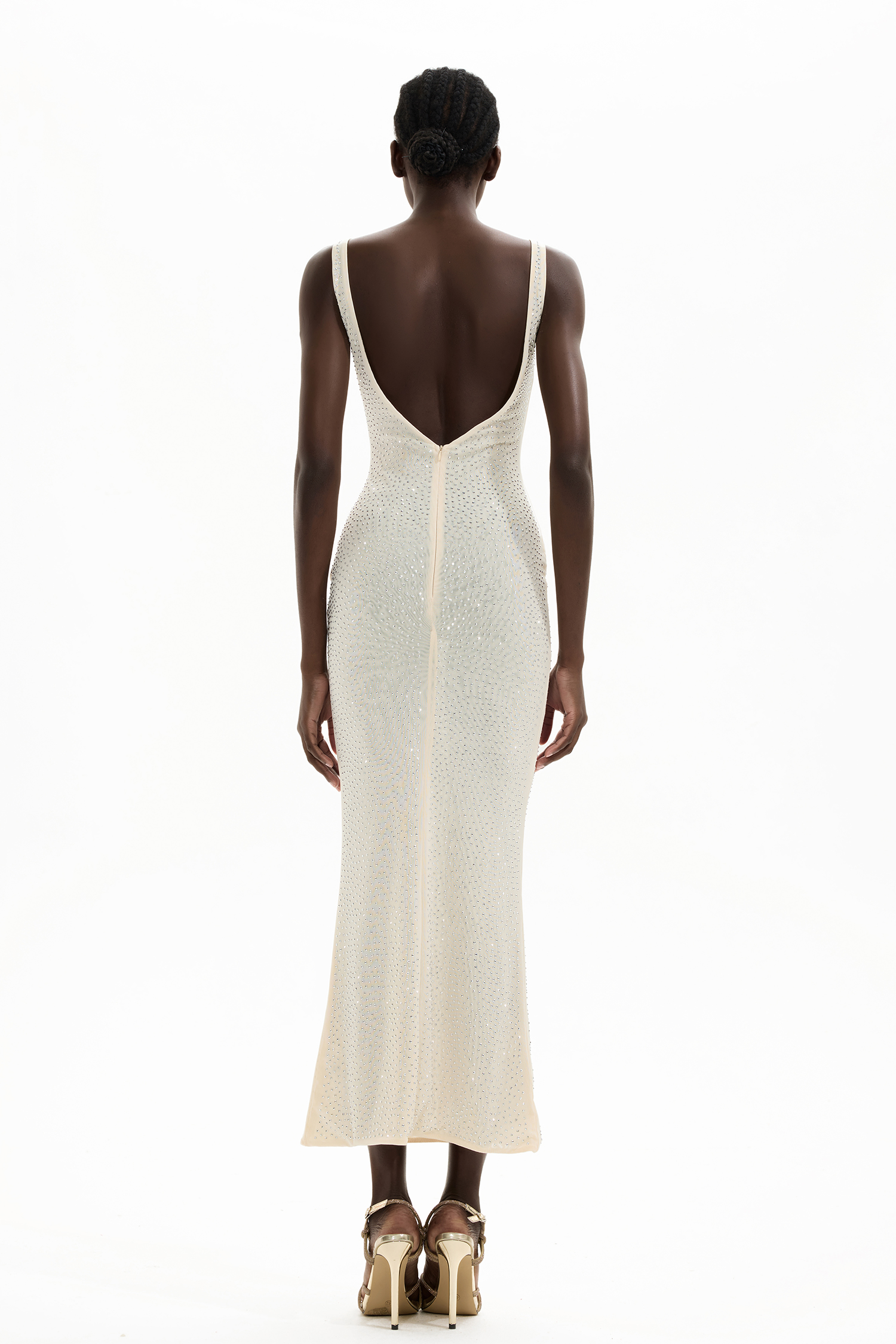 Sequin Mesh Bodycon Slip Maxi Dress