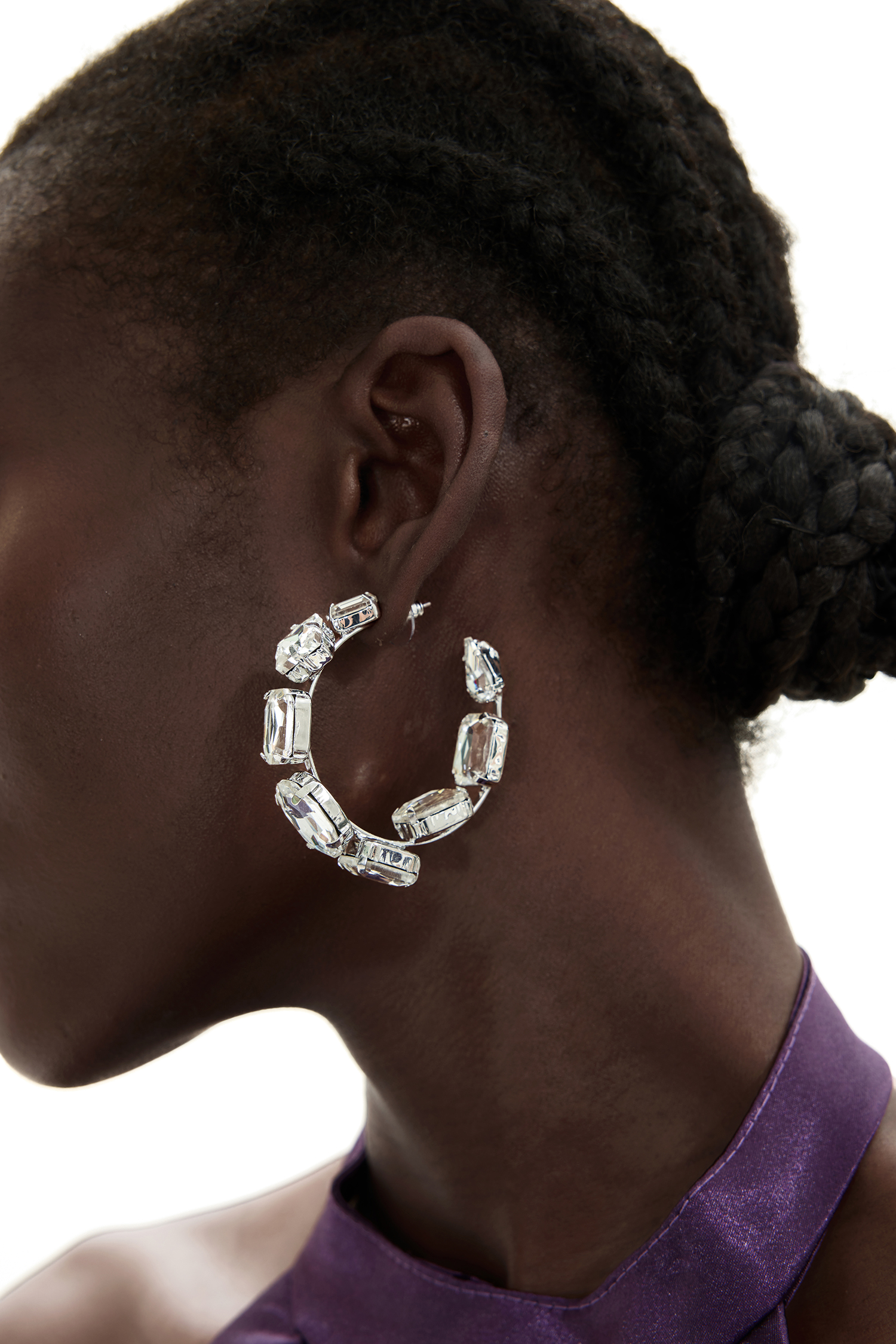 Faux Diamond Metal Earrings