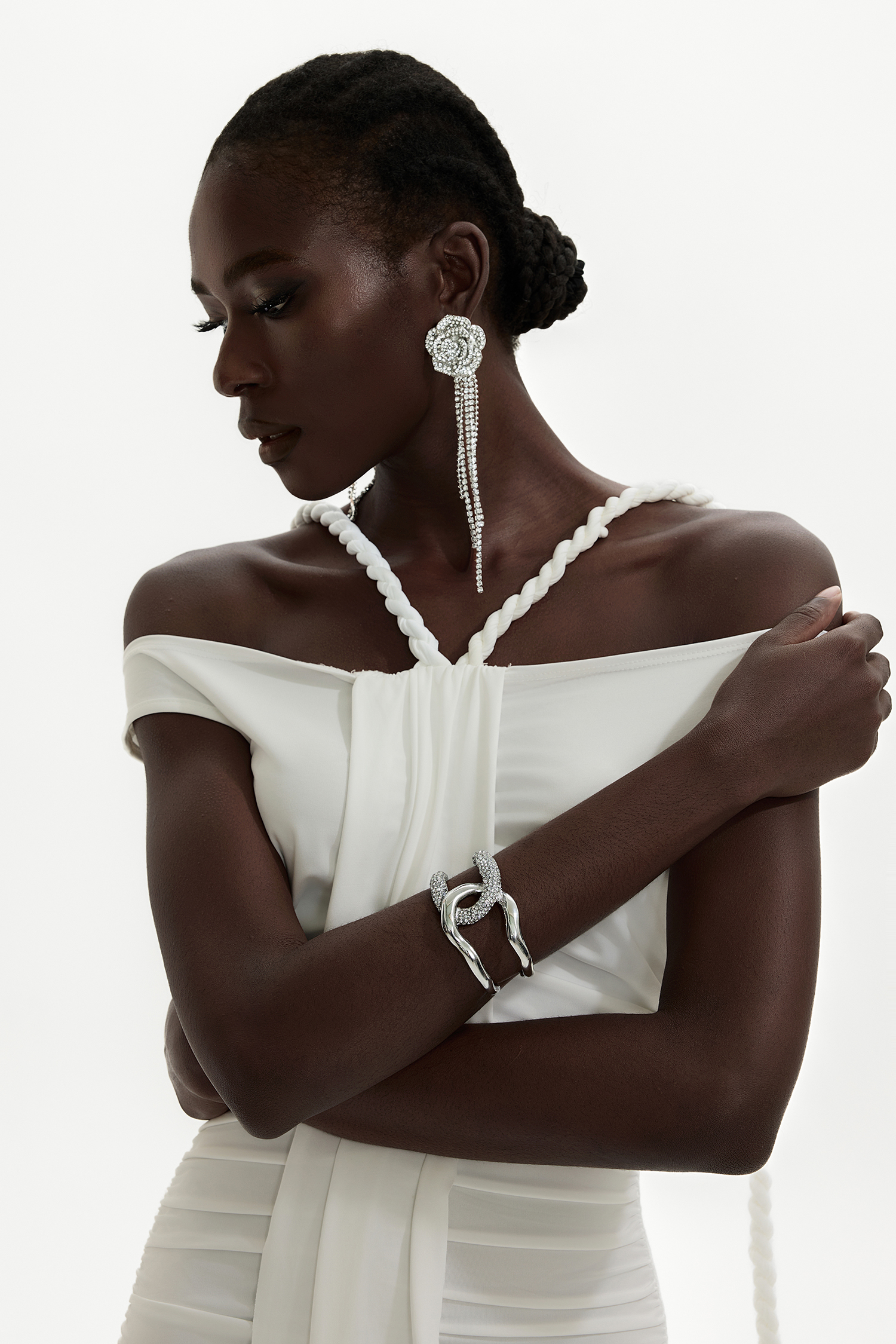 Rhinestone Metal Cuff Bracelet