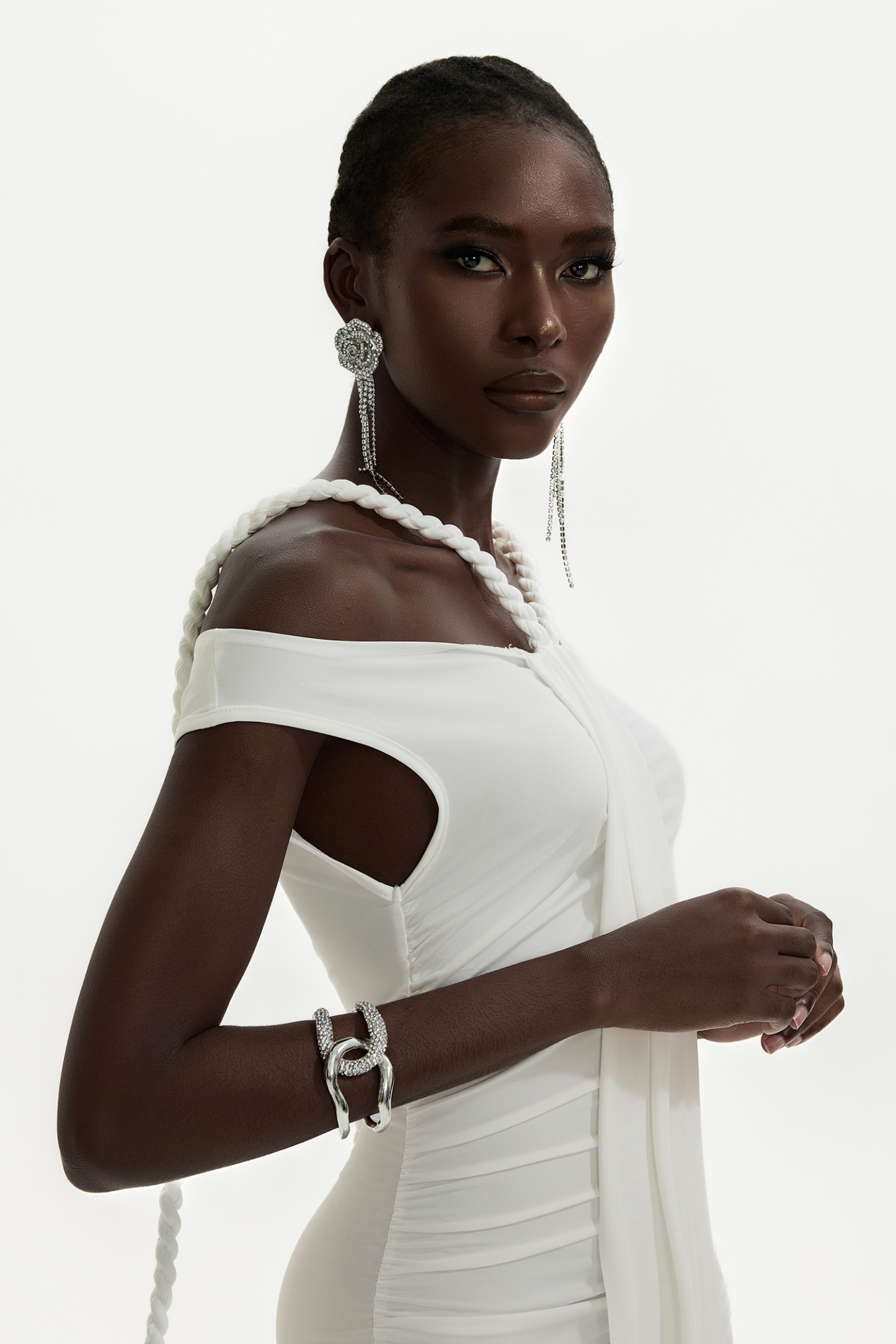 Rhinestone Metal Cuff Bracelet