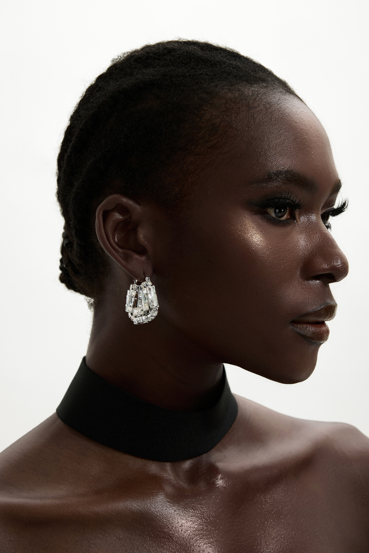 Faux Diamond Bag Shape Earrings