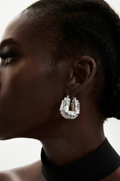 Faux Diamond Bag Shape Earrings