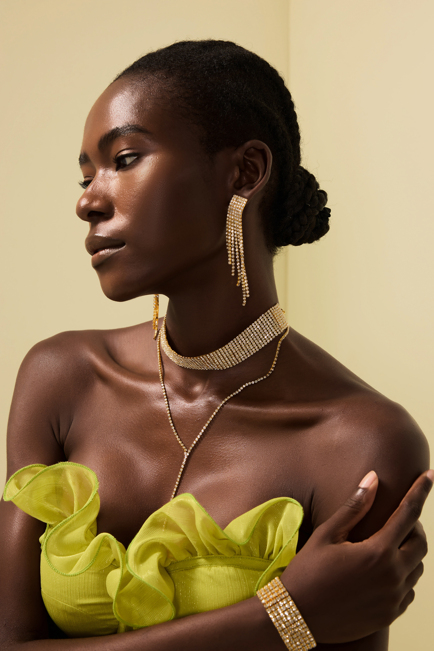 Faux Diamond Accessories Three Piece Set