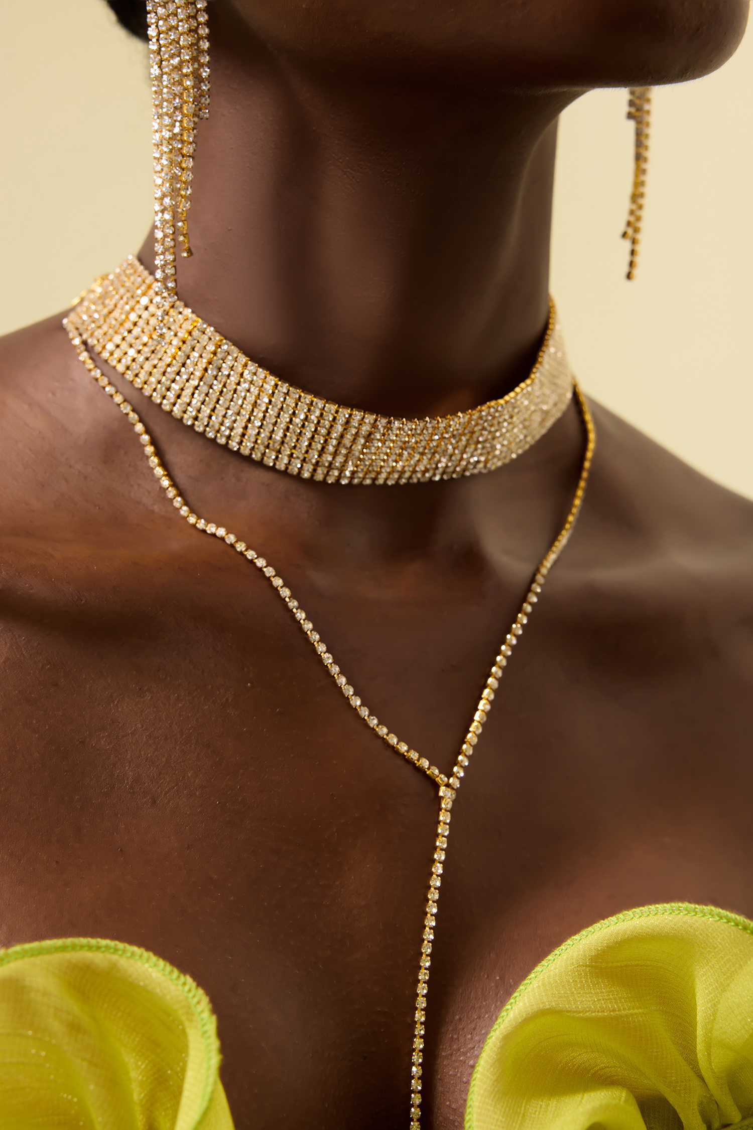 Faux Diamond Accessories Three Piece Set