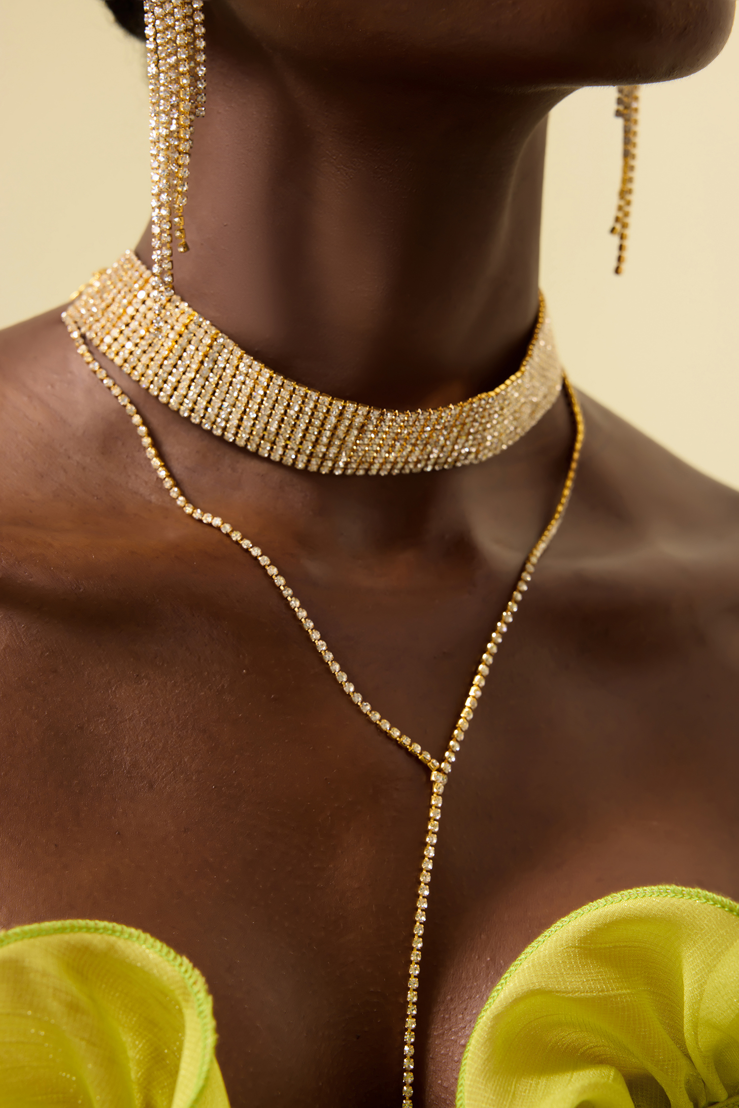 Faux Diamond Accessories Three Piece Set