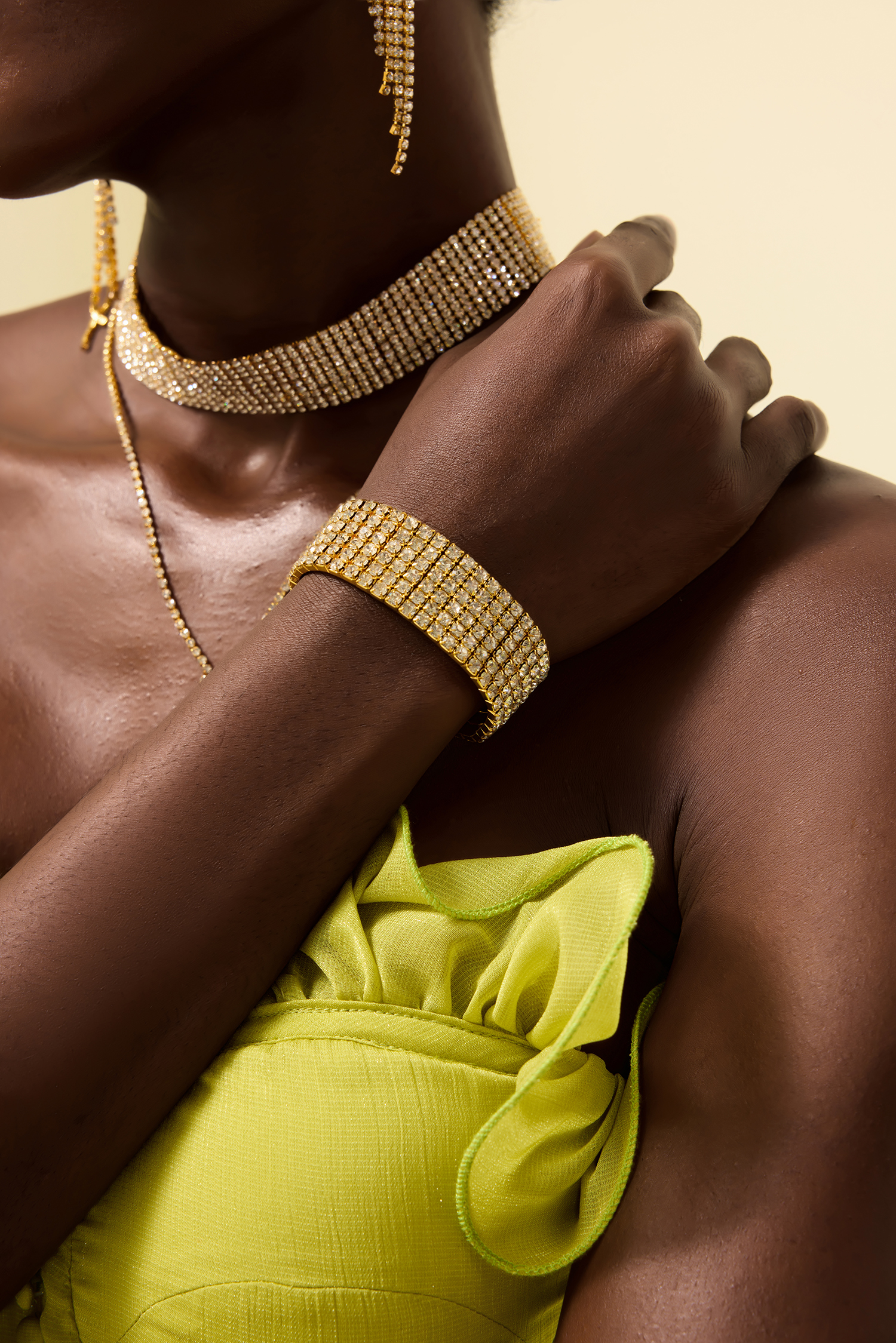 Faux Diamond Accessories Three Piece Set