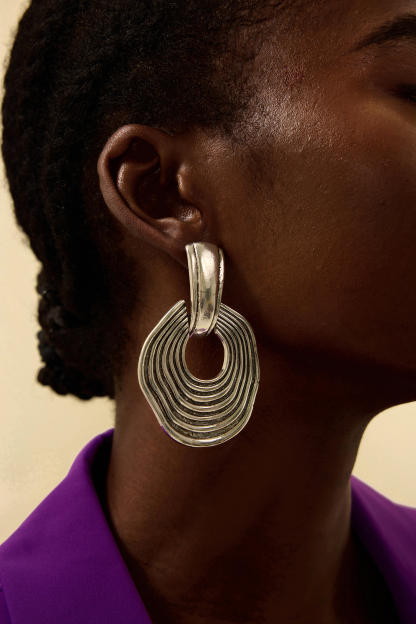 Metal Irregular Round Shape Earrings