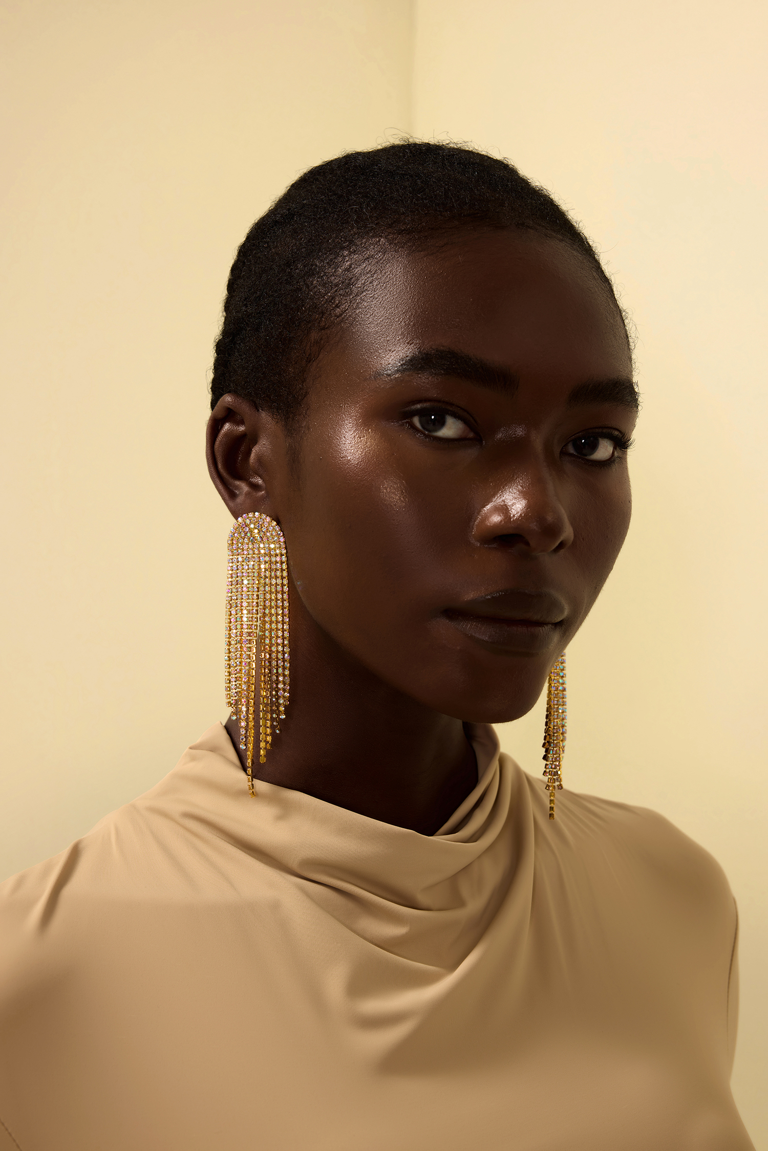 Rhinestone Tassel Earrings