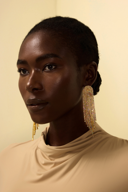 Rhinestone Tassel Earrings