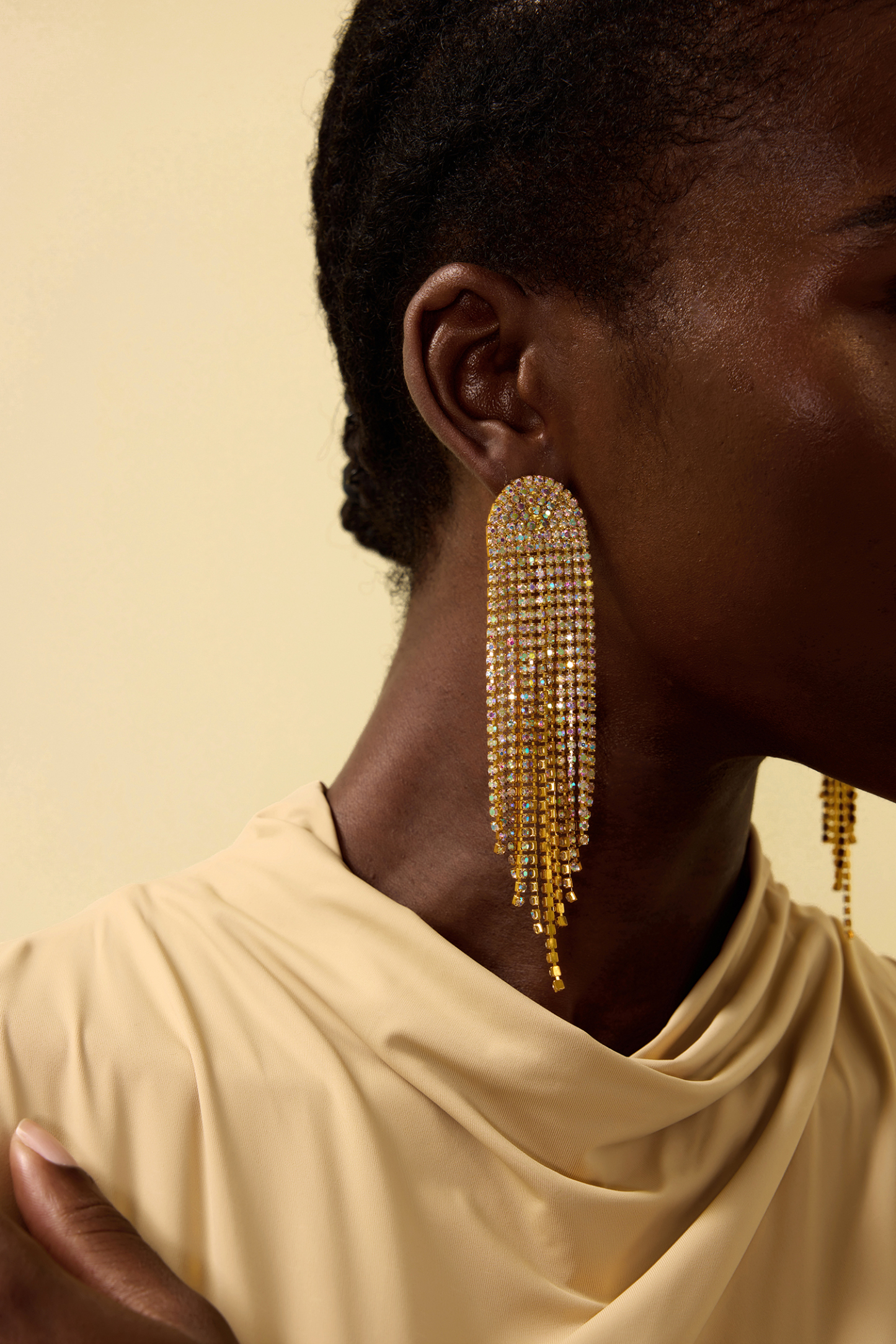 Rhinestone Tassel Earrings