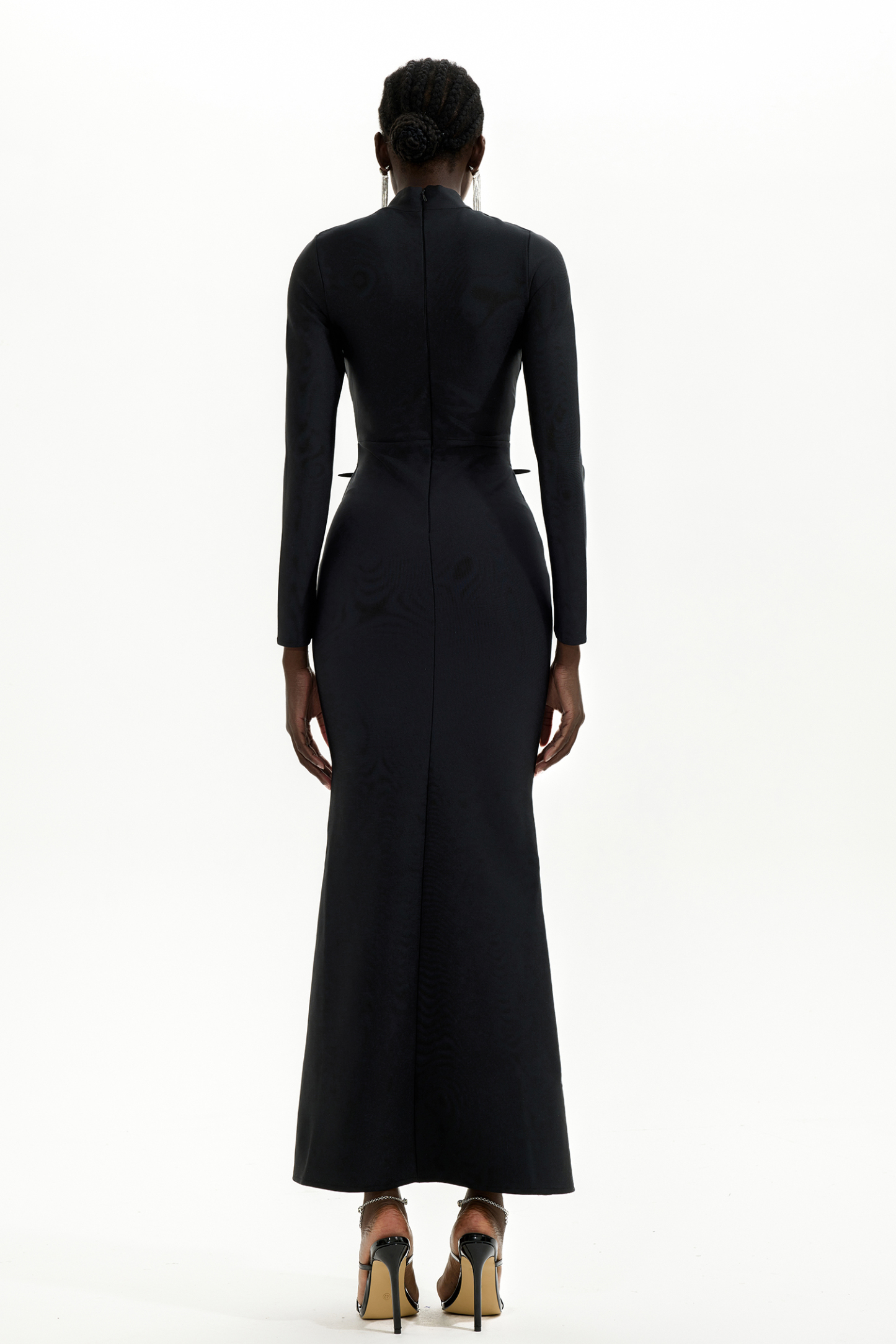 Bandage Cut-Out Long Sleeve Maxi Dress