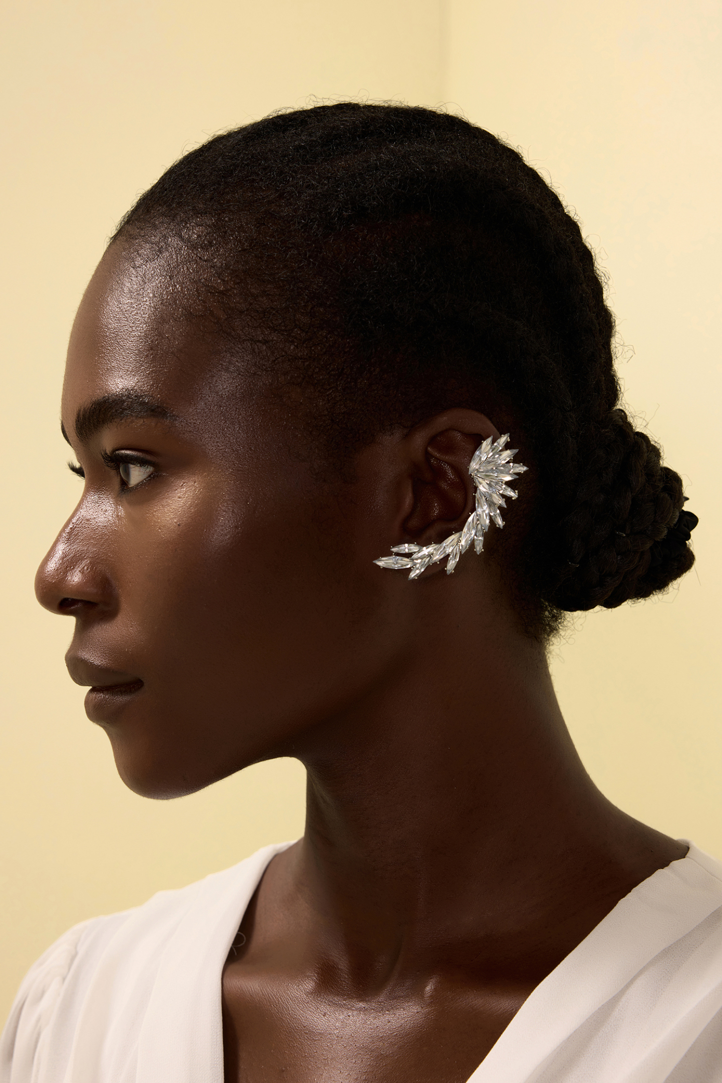 Rhinestone Drop Ear Clips Two Piece Set