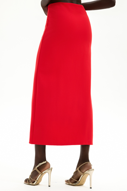 3D Flower High Waist Split Midi Skirt