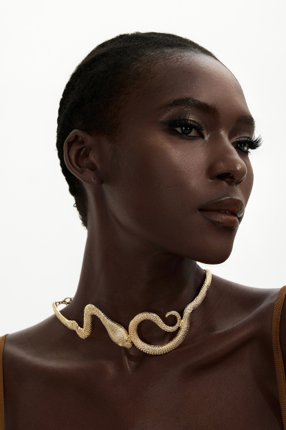 3D Snake Metal Necklace