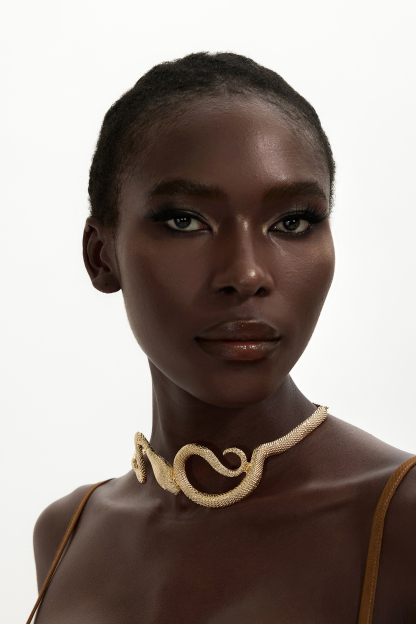 3D Snake Metal Necklace