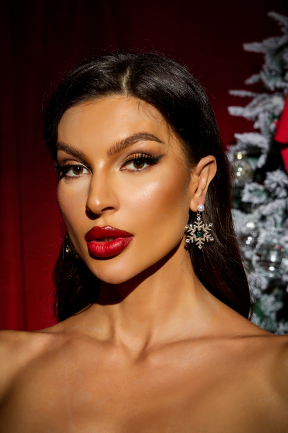 Snowflake Shape Faux Pearl Earrings