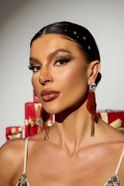 Irregular Shape Acrylic Faux Diamond Tassel Earrings