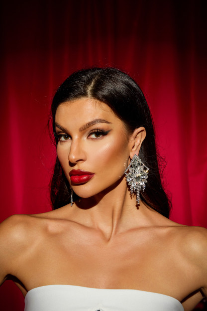 Faux Diamond Tassel Rhombus Earrings