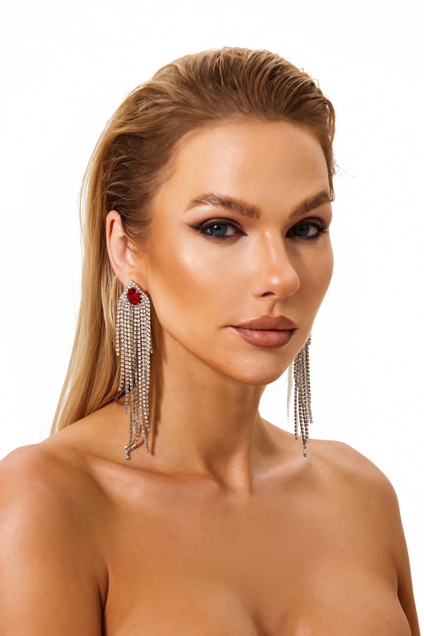 Rhinestone Tassel Earrings