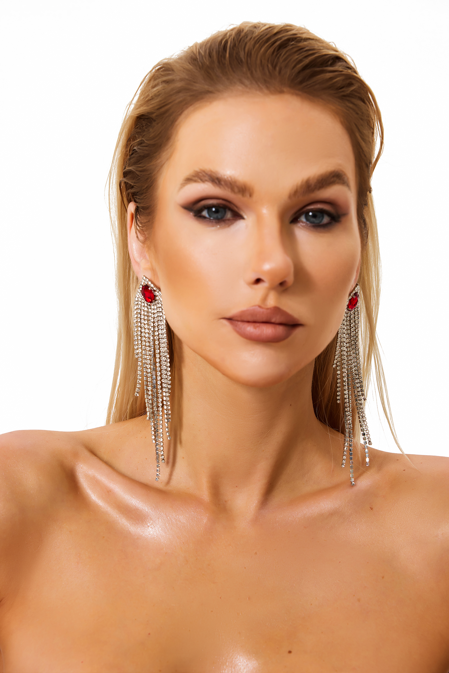 Rhinestone Tassel Earrings
