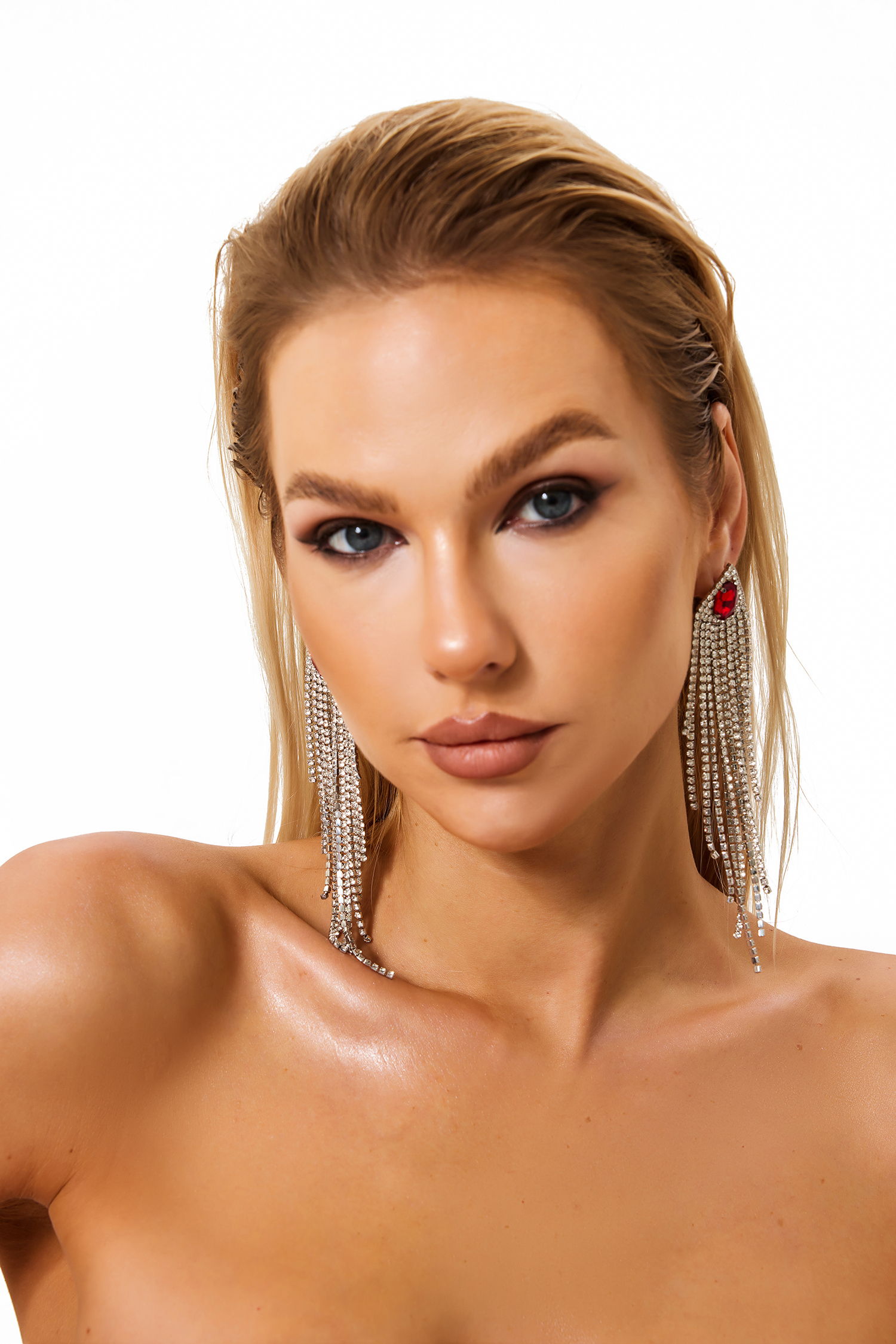 Rhinestone Tassel Earrings