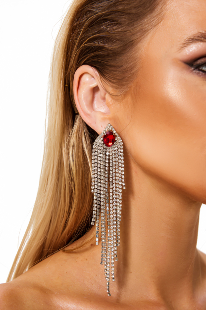 Rhinestone Tassel Earrings