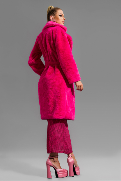 Open Front Longline Fuzzy Coat