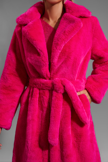 Open Front Longline Fuzzy Coat