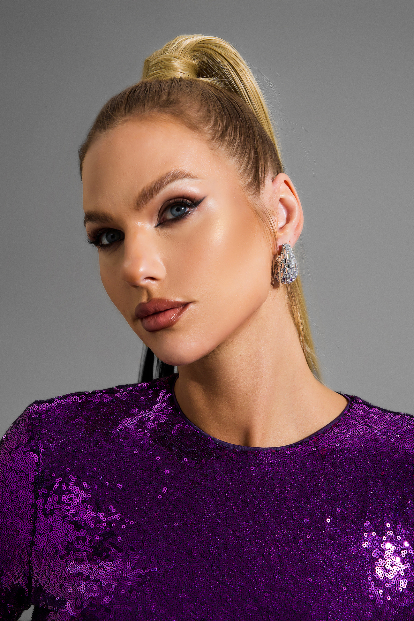 Rhinestone Teardrop Stud Earrings