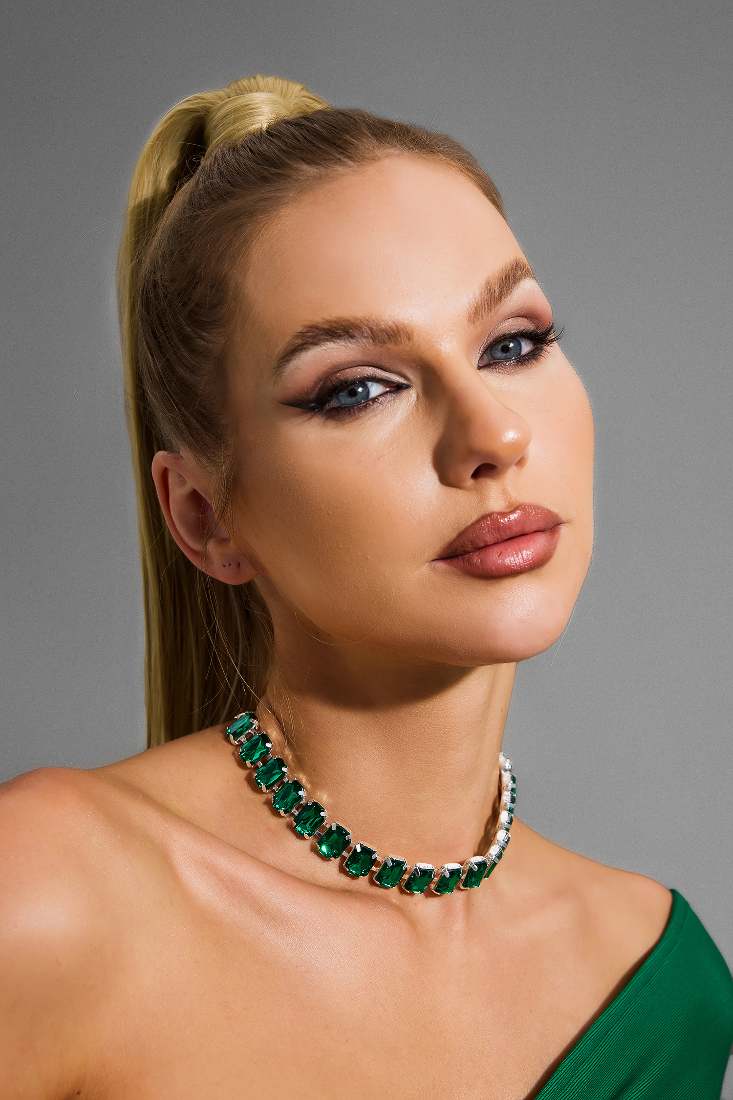 Rectangle Faux Diamond Necklace