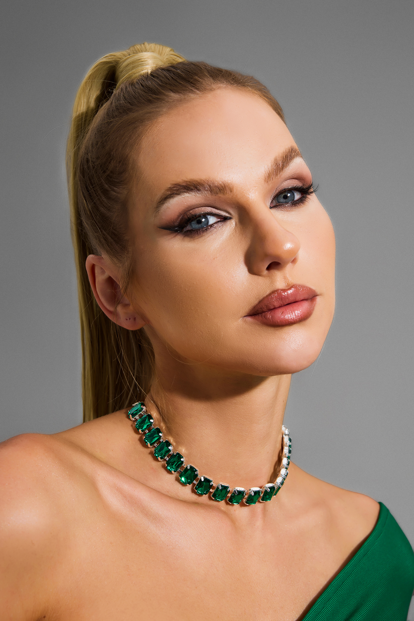 Rectangle Faux Diamond Necklace