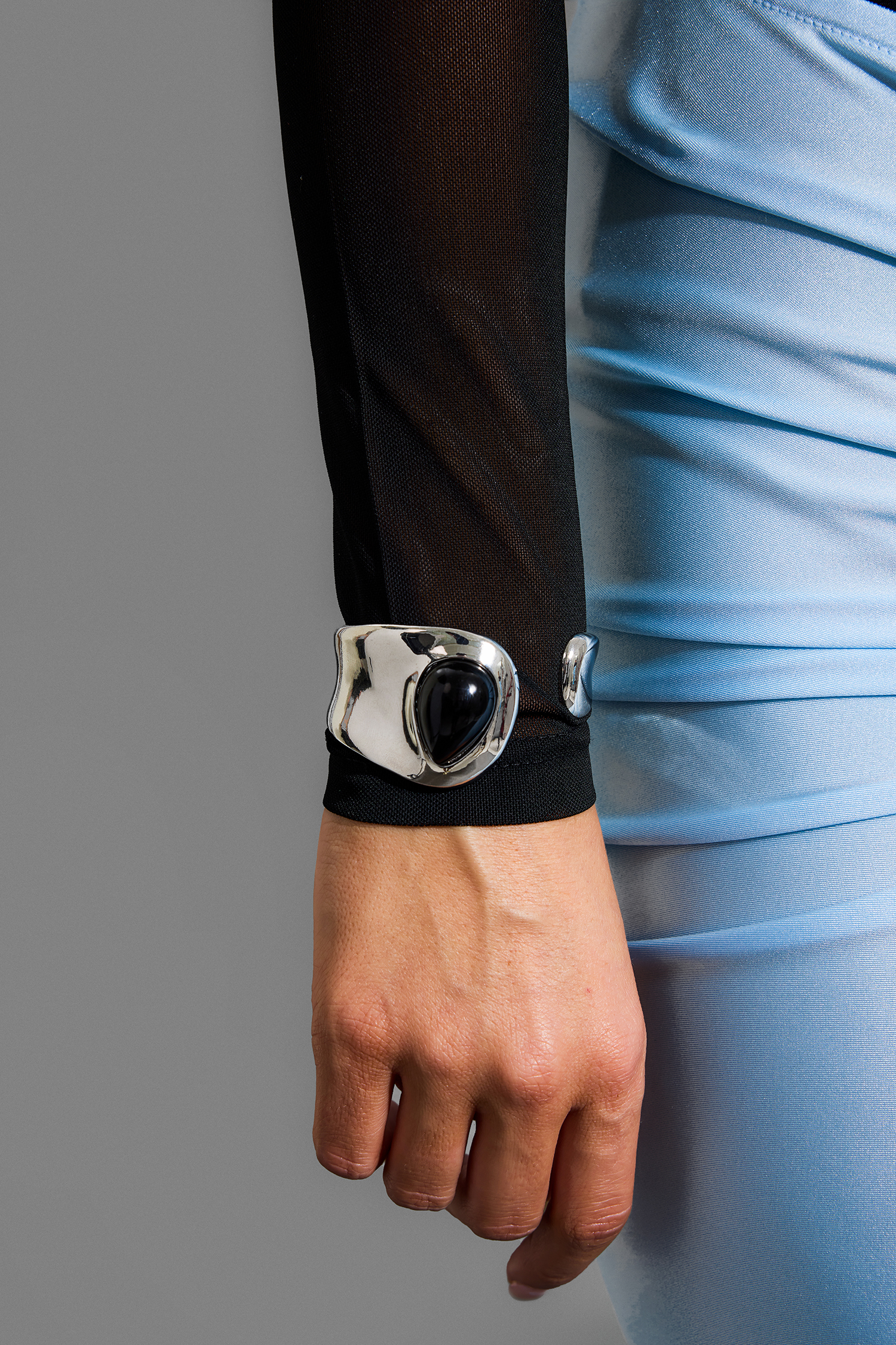 Metal Faux Agate Irregular Shape Agate Cuff Bracelet