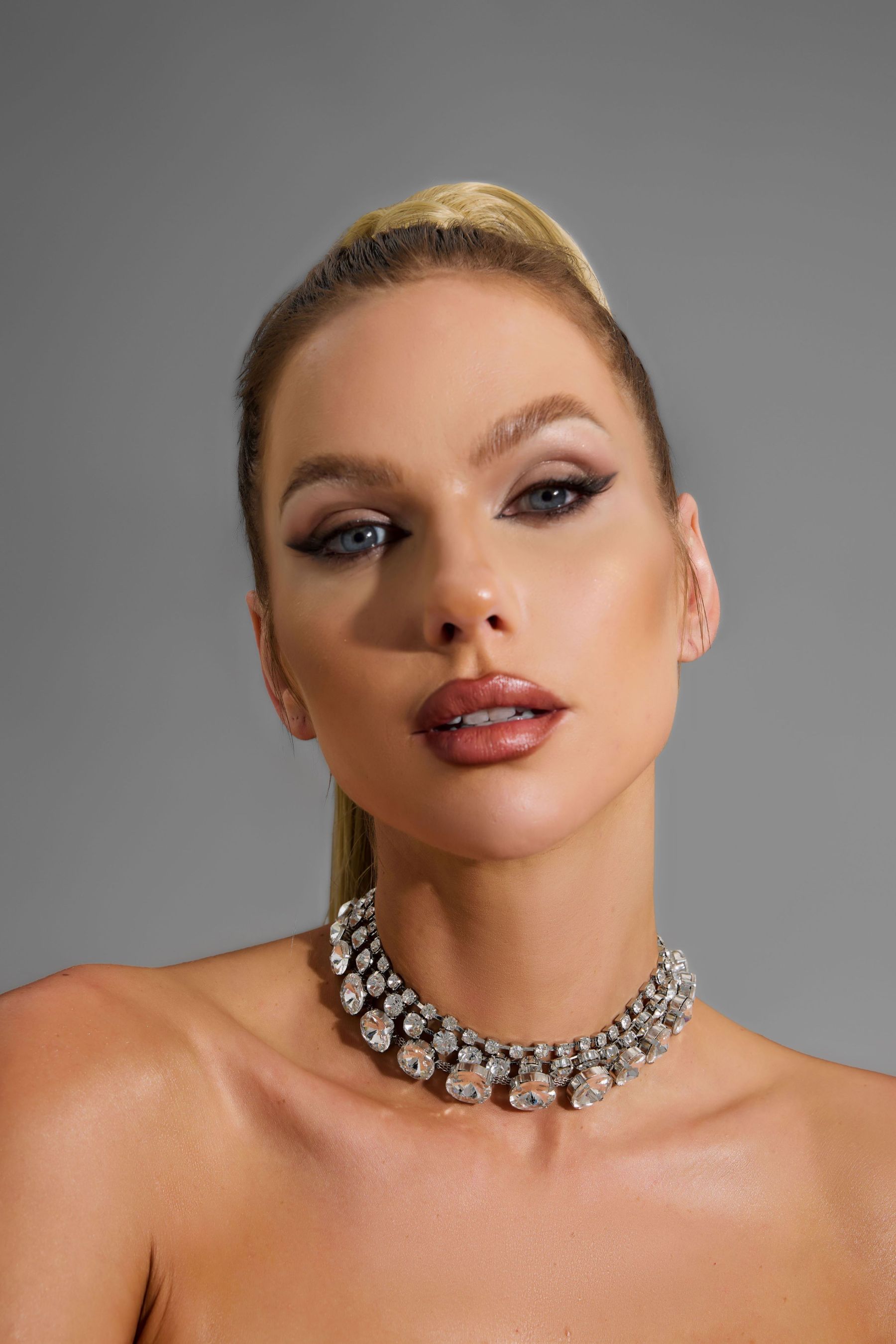 Faux Diamond Multi Layered Necklace