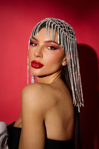 Faux Diamond Tassel Headdress