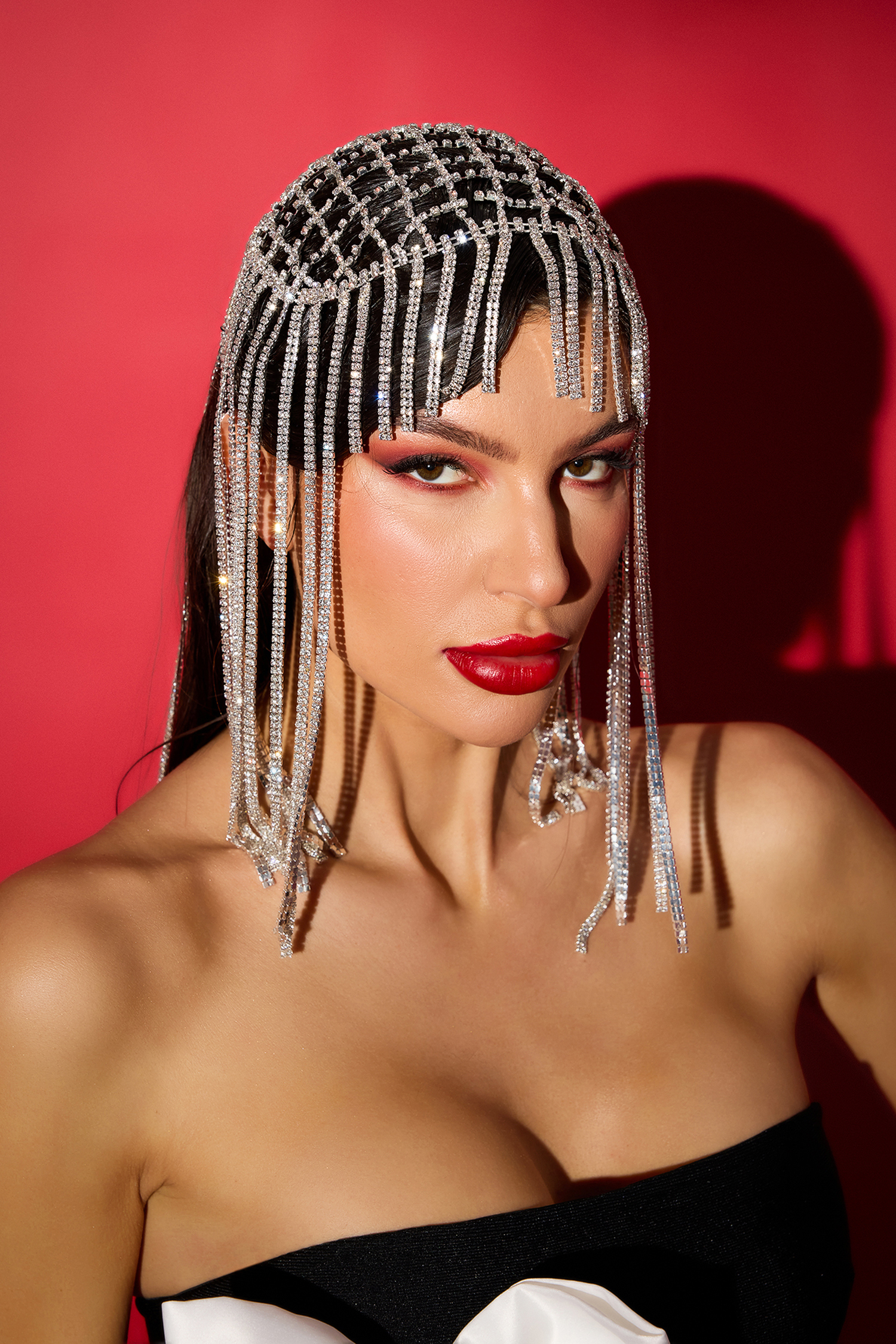 Faux Diamond Tassel Headdress