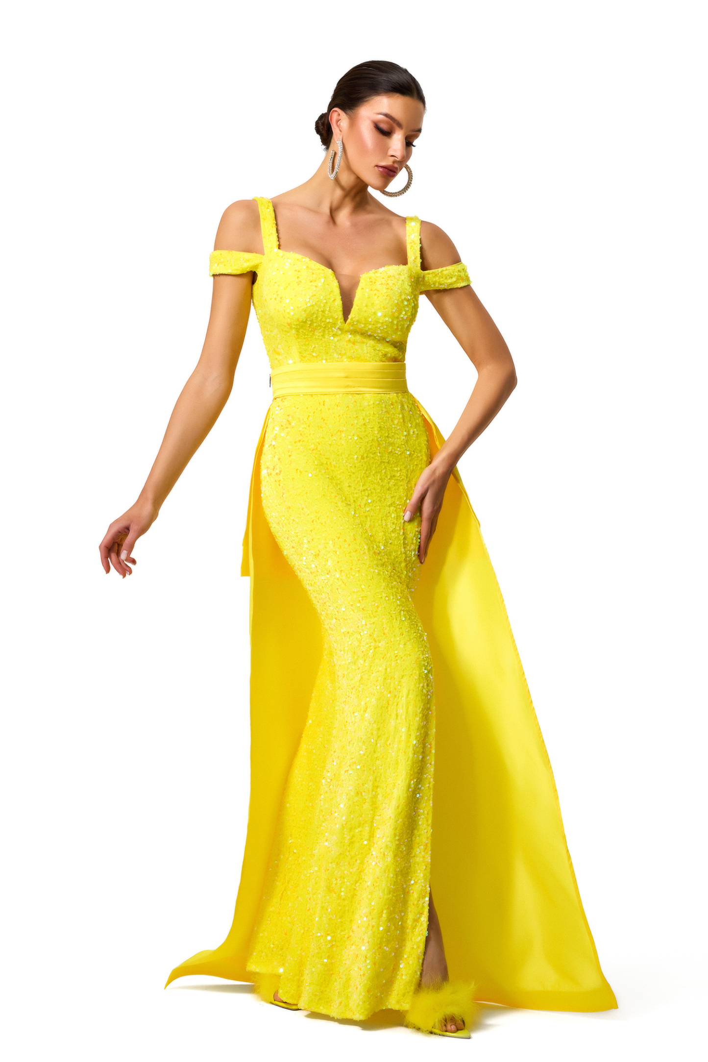 Satin Sleeveless Split Maxi Dress