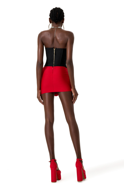 3D Flower Sleeveless Top & High Waist Mini Skirt Set