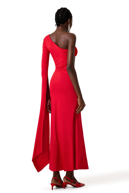 Cut Out One Shoulder Maxi Dress