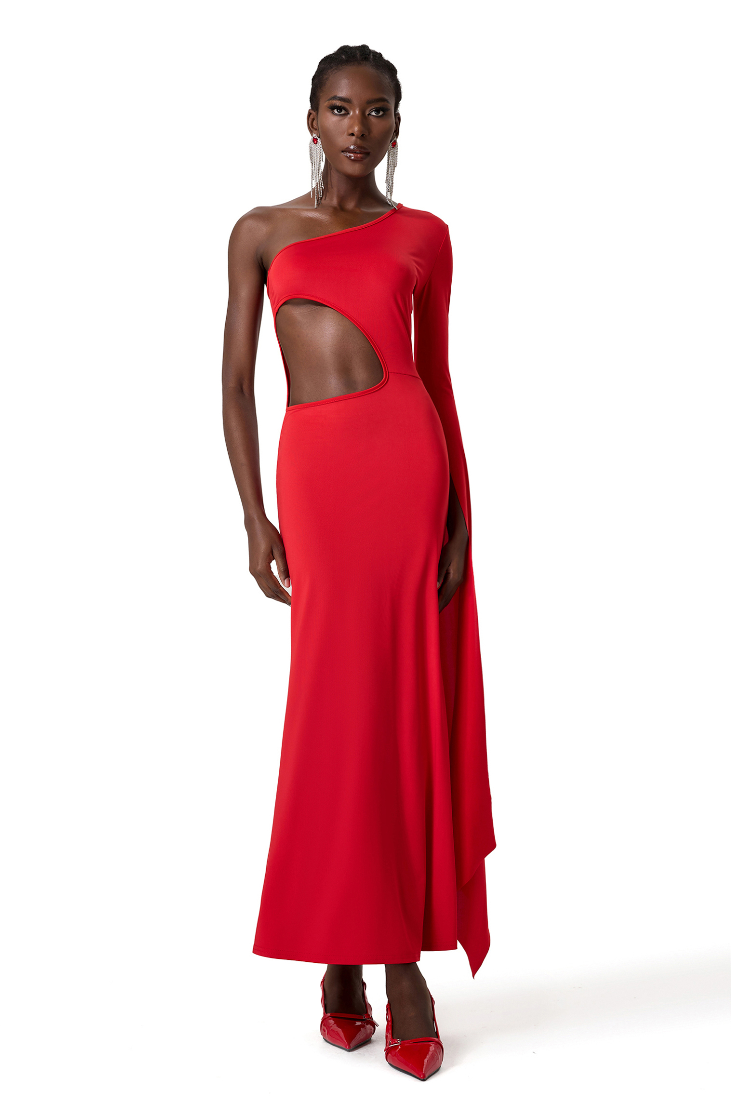 Cut Out One Shoulder Maxi Dress