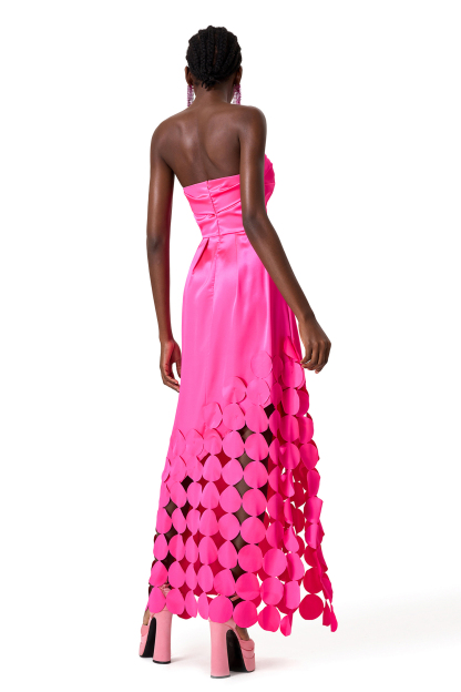 Satin Off Shoulder Sleeveless Midi Dress